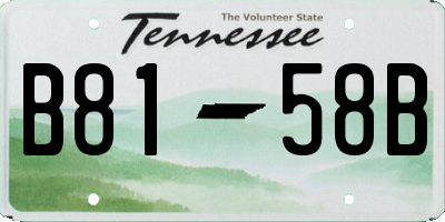TN license plate B8158B