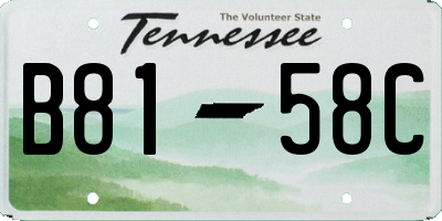 TN license plate B8158C