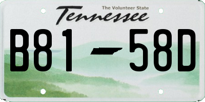 TN license plate B8158D