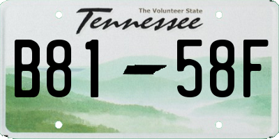 TN license plate B8158F