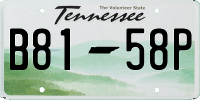 TN license plate B8158P