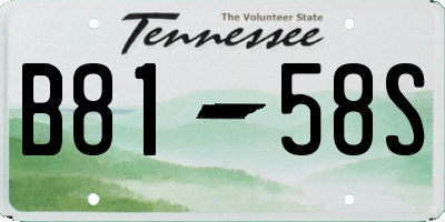 TN license plate B8158S