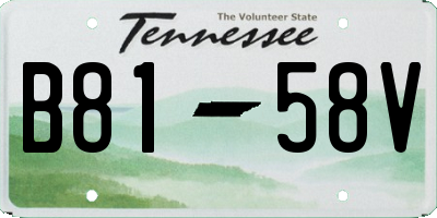 TN license plate B8158V