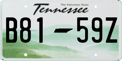 TN license plate B8159Z