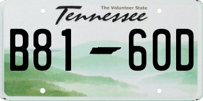 TN license plate B8160D