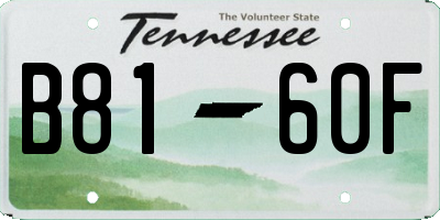 TN license plate B8160F