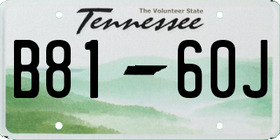 TN license plate B8160J