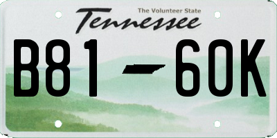 TN license plate B8160K