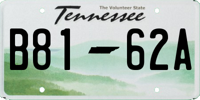 TN license plate B8162A