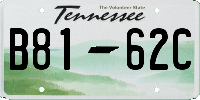 TN license plate B8162C