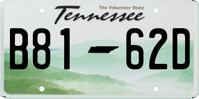 TN license plate B8162D