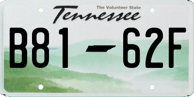 TN license plate B8162F