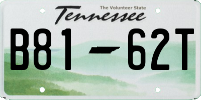 TN license plate B8162T