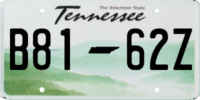 TN license plate B8162Z