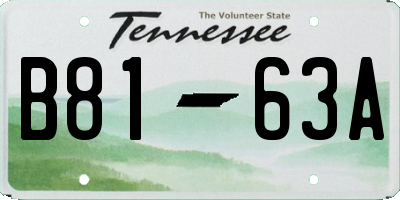 TN license plate B8163A