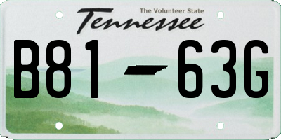 TN license plate B8163G