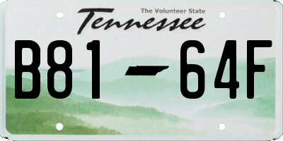 TN license plate B8164F