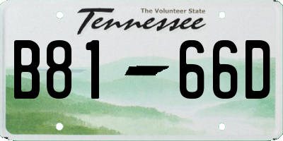 TN license plate B8166D