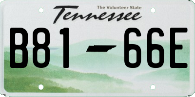 TN license plate B8166E