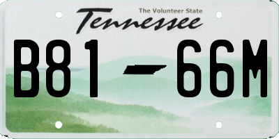 TN license plate B8166M