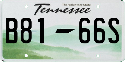 TN license plate B8166S