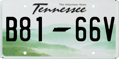 TN license plate B8166V