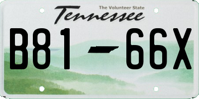 TN license plate B8166X