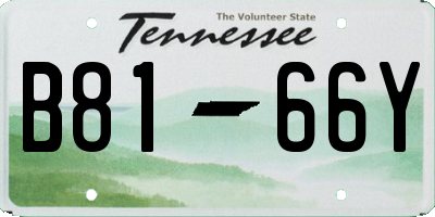 TN license plate B8166Y
