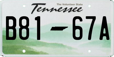 TN license plate B8167A