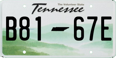 TN license plate B8167E