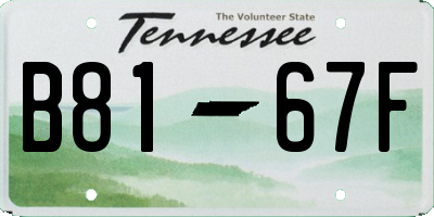 TN license plate B8167F