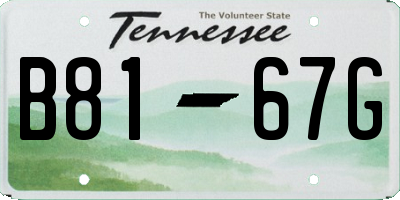TN license plate B8167G