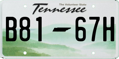 TN license plate B8167H