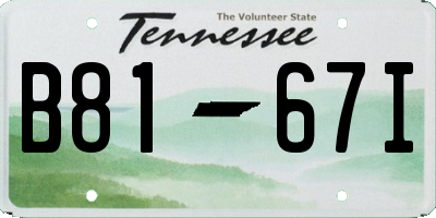 TN license plate B8167I