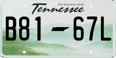 TN license plate B8167L
