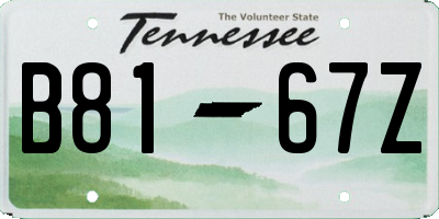 TN license plate B8167Z