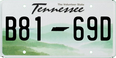 TN license plate B8169D