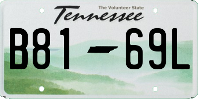 TN license plate B8169L