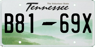 TN license plate B8169X
