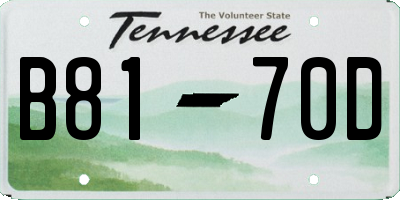 TN license plate B8170D