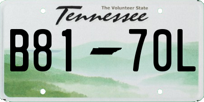 TN license plate B8170L