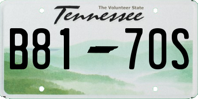TN license plate B8170S