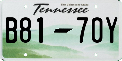 TN license plate B8170Y