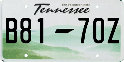 TN license plate B8170Z