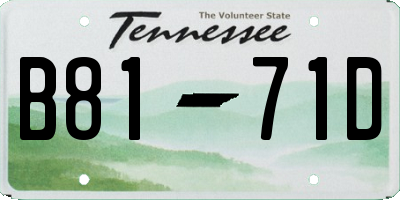 TN license plate B8171D