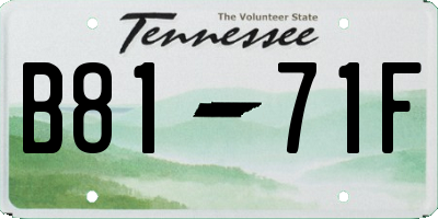 TN license plate B8171F