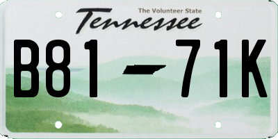 TN license plate B8171K