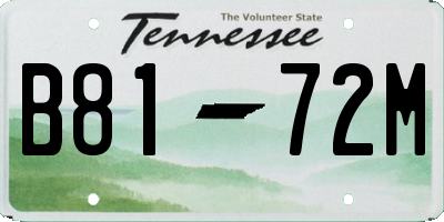TN license plate B8172M