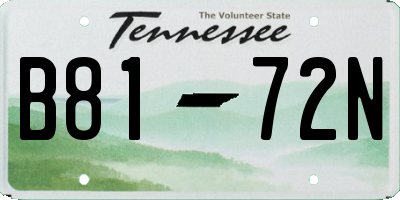 TN license plate B8172N