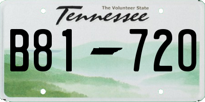 TN license plate B8172O